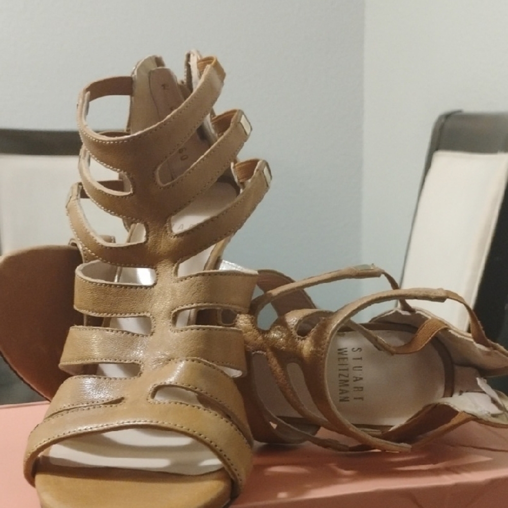 Stuart Weitzman Brown Strappy Sandals